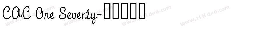 CAC One Seventy字体转换